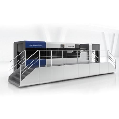 CutPRO Q 106 SB – Flatbed Die-Cutter – Koenig & Bauer Sheetfed Perspective shot of the CutPRO Q 106 SB flatbed die-cutter from Koenig & Bauer Sheetfed