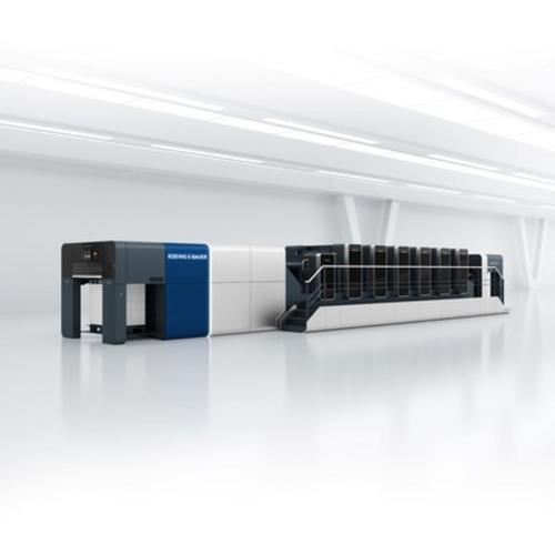 Rapida 106 X – Medium Format Offset Printing Machine – Koenig & Bauer Sheetfed Perspective shot of the Rapida 106 X medium-format offset printing machine from Koenig & Bauer Sheetfed