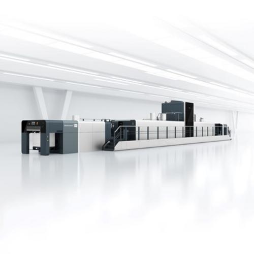 VariJET 106 – Digital Sheetfed Printing Machine – Koenig & Bauer Durst Perspective shot of the VariJET 106 digital sheetfed printing machine from Koenig & Bauer Durst